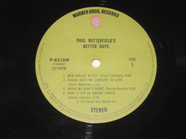 Paul Butterfield - Better Days (Vinyl, LP, Album)