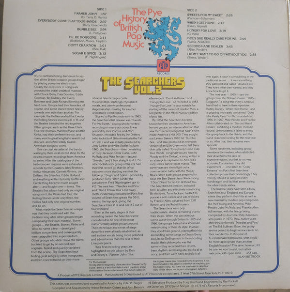 The Searchers - The Searchers Vol. 2 (Vinyl, LP, Compilation) Very Good Plus (VG+) / Very Good (VG)