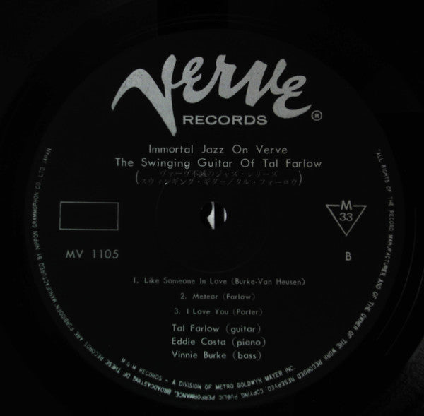 Tal Farlow - The Swinging Guitar Of Tal Farlow (Vinyl, LP, Album, Reissue, Mono) Very Good (VG) / Very Good (VG)