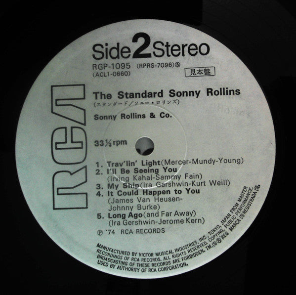 Sonny Rollins & Co. - The Standard Sonny Rollins (Vinyl, LP, Album, Promo, Reissue, Stereo) Very Good Plus (VG+) / Very Good (VG)