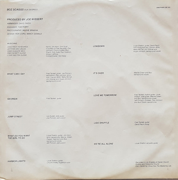 Boz Scaggs - Silk Degrees (Vinyl, LP, Album, Reissue, Stereo) Very Good Plus (VG+) / Good Plus (G+)