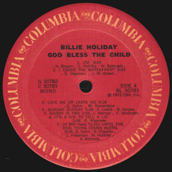 Billie Holiday - God Bless The Child (2xVinyl, LP, Album, Compilation, Repress, Mono) Very Good Plus (VG+) / Very Good (VG)