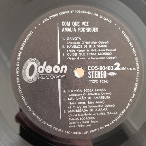 Amália Rodrigues - Com Que Voz (Vinyl, LP, Album, Reissue) Very Good (VG) / Very Good (VG)