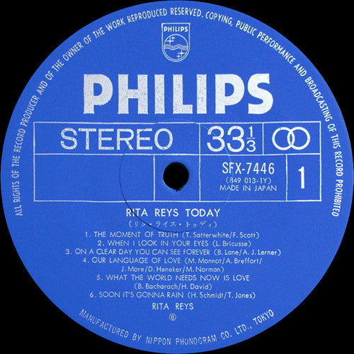 Rita Reys - Today (Recorded In London) (Vinyl, LP, Album) Very Good Plus (VG+) / Very Good Plus (VG+)