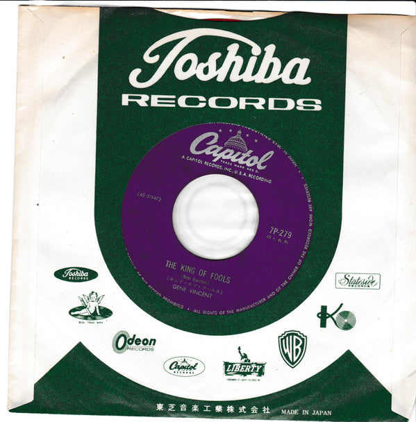 Gene Vincent - Be-Bop-A-Lula / The King Of Fools (Vinyl, 7", 45 RPM, Single) Good Plus (G+) / Good (G)