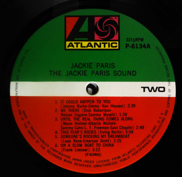 Jackie Paris - The Jackie Paris Sound (Vinyl, LP, Album, Reissue, Mono) Very Good Plus (VG+) / Good Plus (G+)
