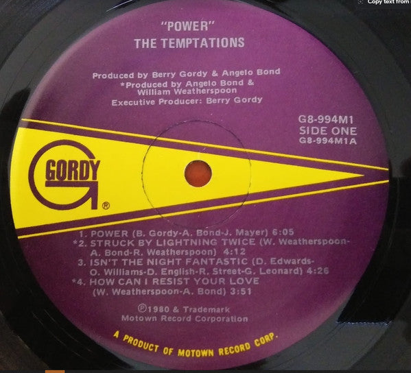 The Temptations - Power (Vinyl, LP, Album, Stereo) Very Good (VG) / Very Good (VG)