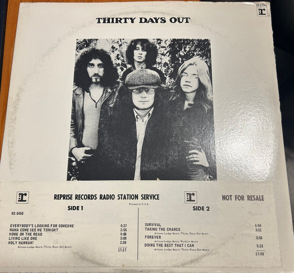 Thirty Days Out - Thirty Days Out (Vinyl, LP, Album, Promo, Stereo) Good Plus (G+) / Good Plus (G+)