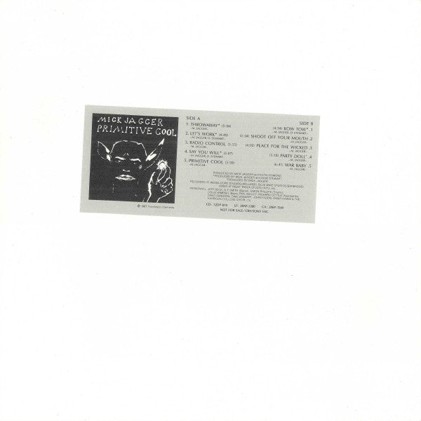 Mick Jagger - Primitive Cool (Vinyl, LP, Album, Promo) Near Mint (NM or M-) / Very Good (VG)