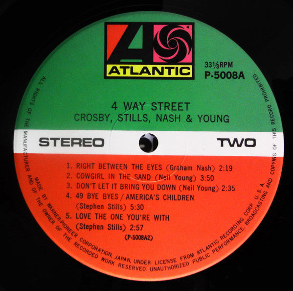 Crosby, Stills, Nash & Young - 4 Way Street (2xVinyl, LP, Album, Reissue) Very Good Plus (VG+) / Very Good (VG)