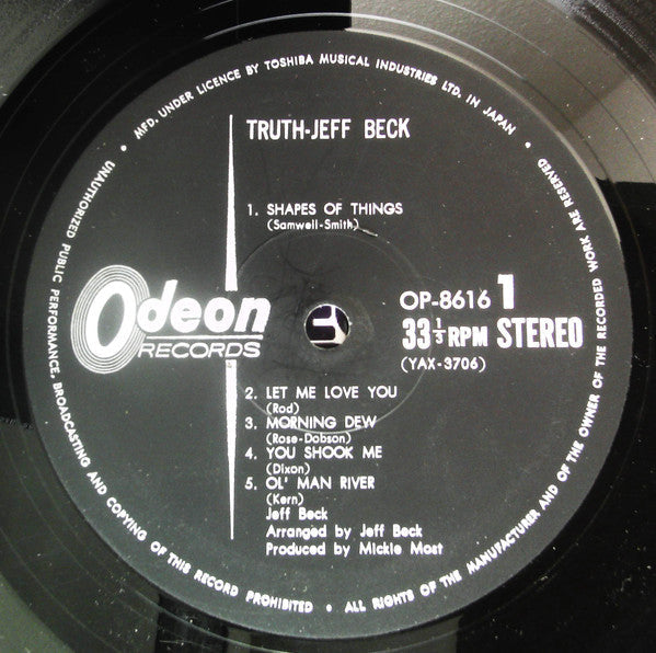 Jeff Beck - Truth (Vinyl, LP, Album, Stereo) Good Plus (G+) / Fair (F)