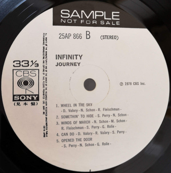 Journey - Infinity (Vinyl, LP, Album, Promo) Near Mint (NM or M-) / Very Good (VG)