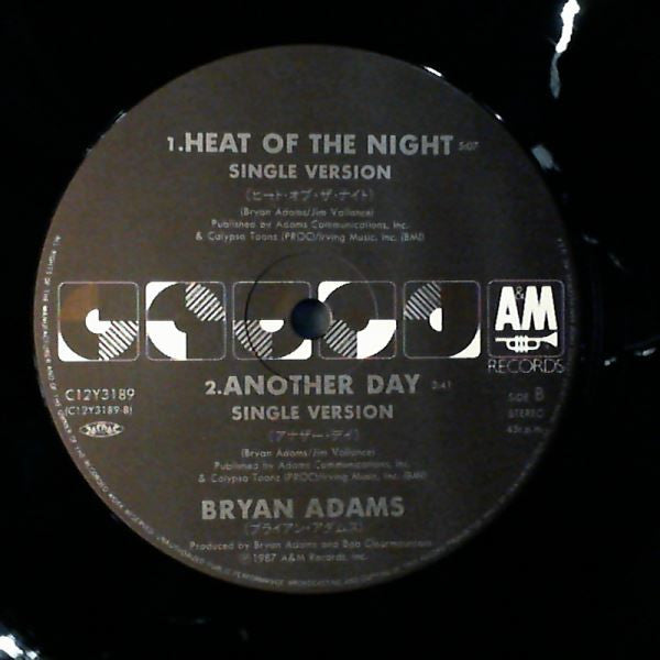 Bryan Adams - Heat Of The Night (Vinyl, 12", 45 RPM, Single) Very Good Plus (VG+) / Very Good Plus (VG+)