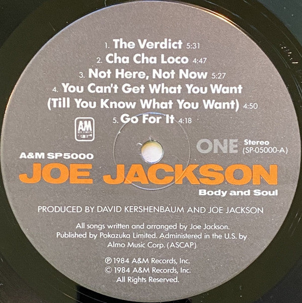 Joe Jackson - Body And Soul (Vinyl, LP, Album, Reissue, Stereo) Good Plus (G+) / Good Plus (G+)