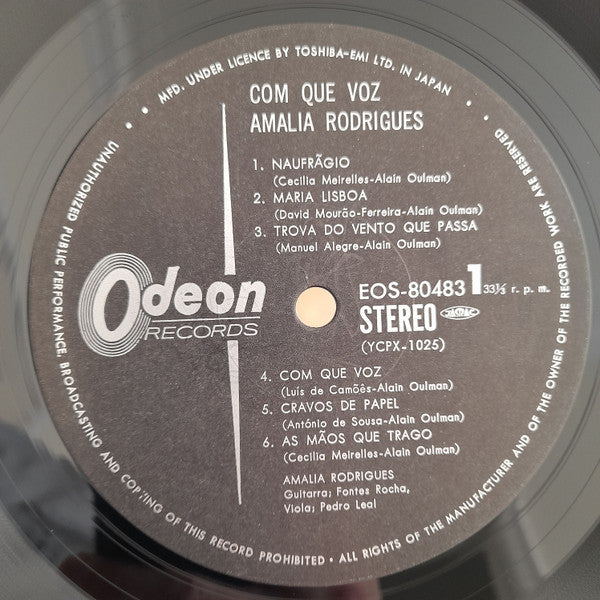 Amália Rodrigues - Com Que Voz (Vinyl, LP, Album, Reissue) Very Good Plus (VG+) / Very Good Plus (VG+)