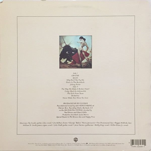 Ry Cooder - Borderline (Vinyl, LP, Album) Very Good (VG) / Very Good (VG)