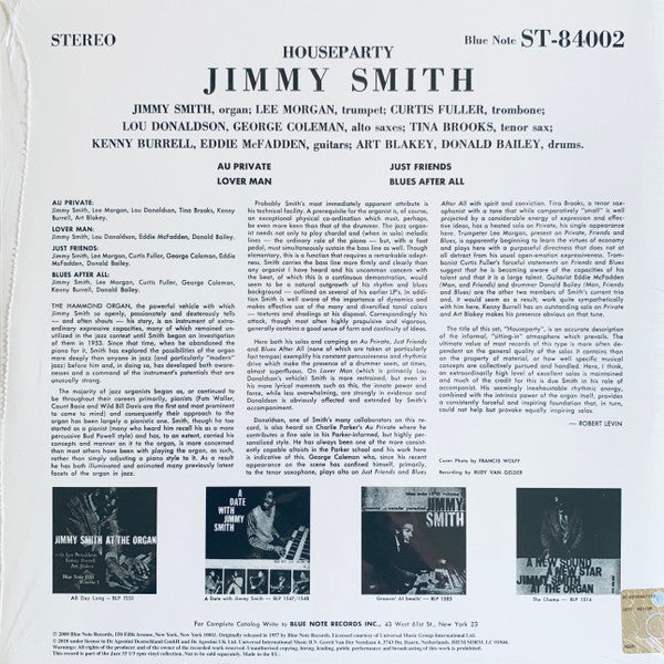 Jimmy Smith - House Party (LP, Album, Stereo, Reissue) - Very Good Plus (VG+) / Very Good Plus (VG+)