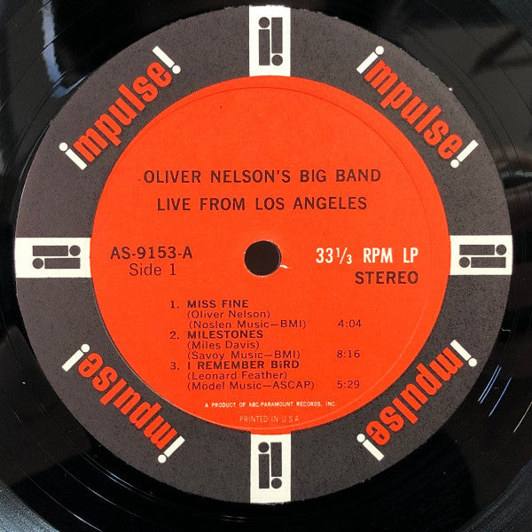 Oliver Nelson's Big Band - Live From Los Angeles (Vinyl, LP, Album, Stereo) Very Good (VG) / Very Good (VG)