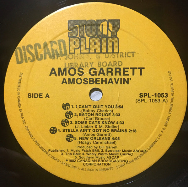 Amos Garrett - Amosbehavin' (Vinyl, LP, Album) Very Good (VG) / Very Good Plus (VG+)