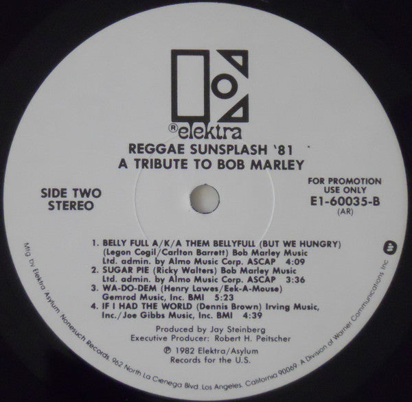 Various - Reggae Sunsplash '81 A Tribute To Bob Marley (2xVinyl, LP, Album, Promo) Very Good Plus (VG+) / Very Good (VG)