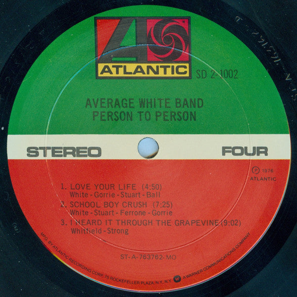 Average White Band - Person To Person (2xVinyl, LP, Album) Very Good (VG) / Very Good (VG)