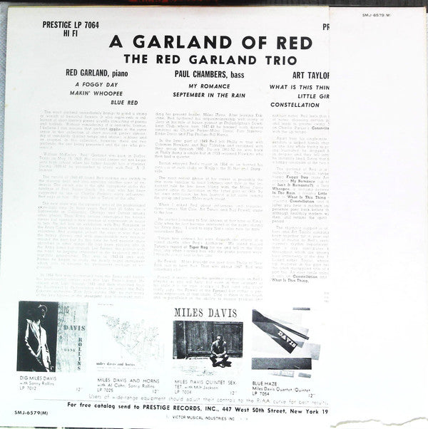 The Red Garland Trio - A Garland Of Red (Vinyl, LP, Album, Promo, R...