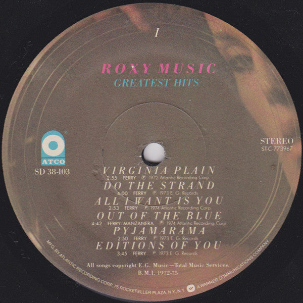 Roxy Music - Greatest Hits (Vinyl, LP, Compilation) Very Good (VG) / Very Good (VG)