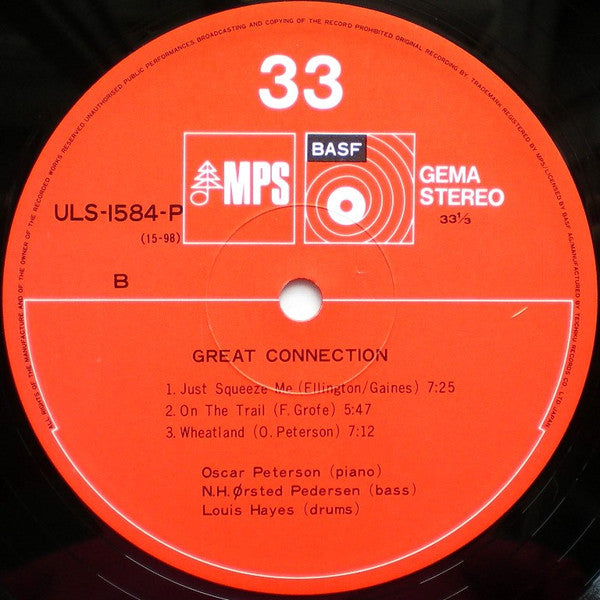 Oscar Peterson - Great Connection (Vinyl, LP, Album, Stereo) Very Good Plus (VG+) / Very Good Plus (VG+)