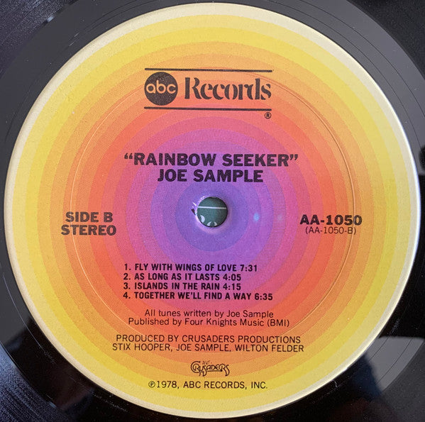 Joe Sample - Rainbow Seeker (Vinyl, LP, Album) Very Good Plus (VG+) / Very Good Plus (VG+)