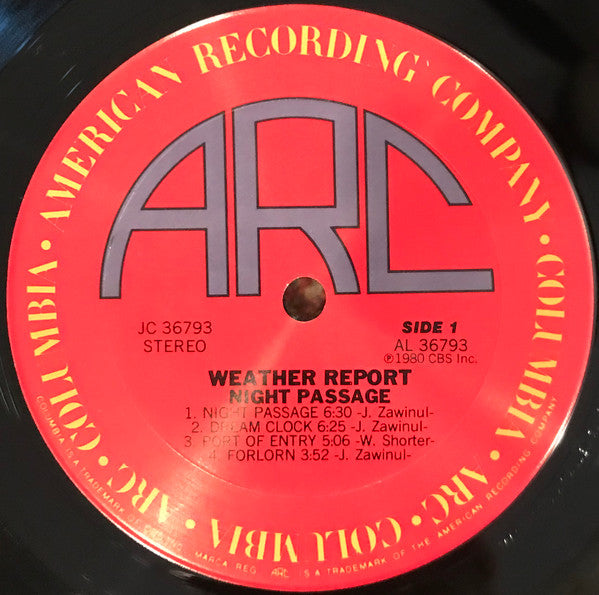 Weather Report - Night Passage (Vinyl, LP, Album) Good Plus (G+) / Very Good (VG)