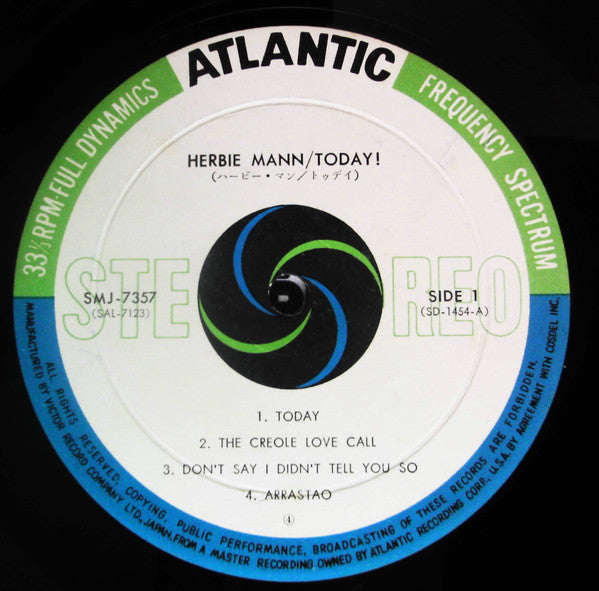 Herbie Mann - Today! (Vinyl, LP, Stereo) Good Plus (G+) / Very Good (VG)