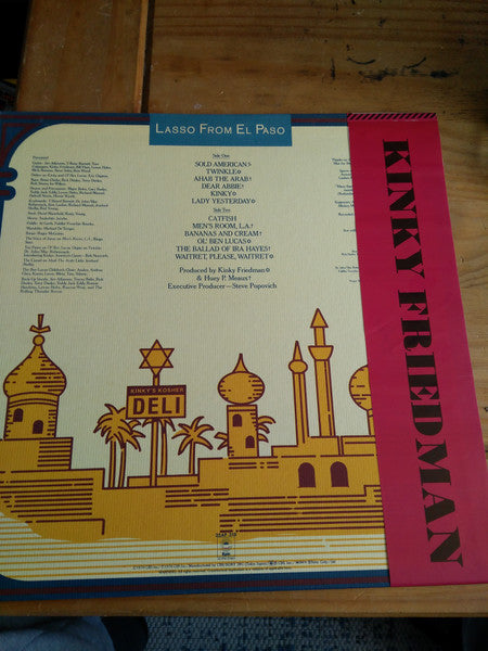 Kinky Friedman - Lasso From El Paso (Vinyl, LP, Album) Very Good Plus (VG+) / Very Good (VG)