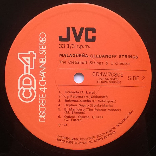 The Clebanoff Strings - Malagueña (Vinyl, LP, Album, Quadraphonic) Very Good Plus (VG+) / Very Good Plus (VG+)