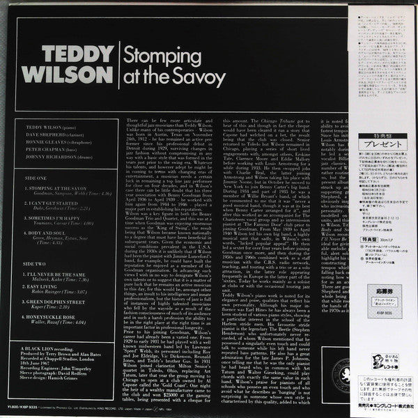 Teddy Wilson - Stomping At The Savoy (Vinyl, LP, Album, Reissue) Very Good Plus (VG+) / Very Good (VG)