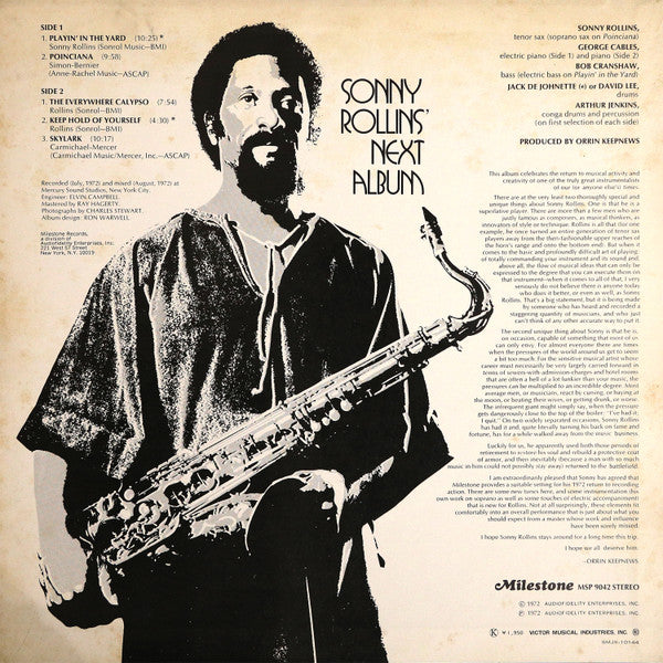 Sonny Rollins - Next Album (Vinyl, LP, Album) Very Good Plus (VG+) / Very Good Plus (VG+)