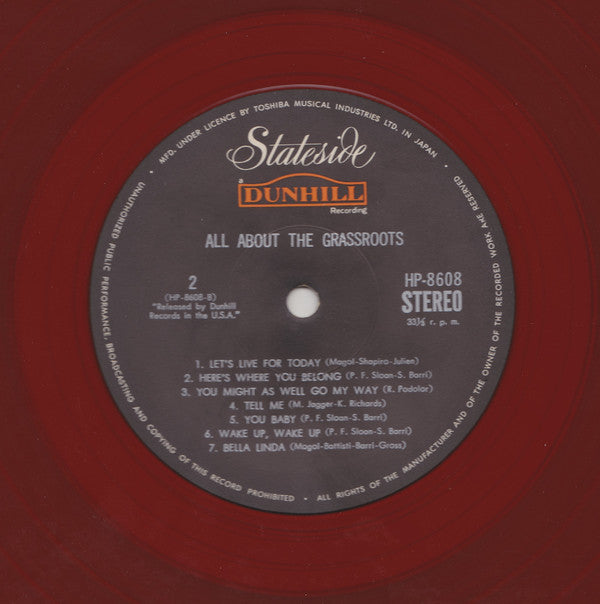 The Grass Roots - All About, The Grassroots = グラス・ルーツのすべて (Vinyl, LP, Compilation) Very Good (VG) / Poor (P)