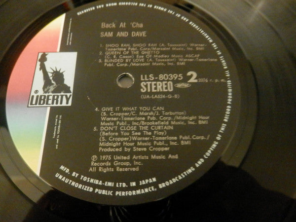 Sam & Dave - Back At 'Cha! (Vinyl, LP, Album) Very Good Plus (VG+) / Very Good (VG)