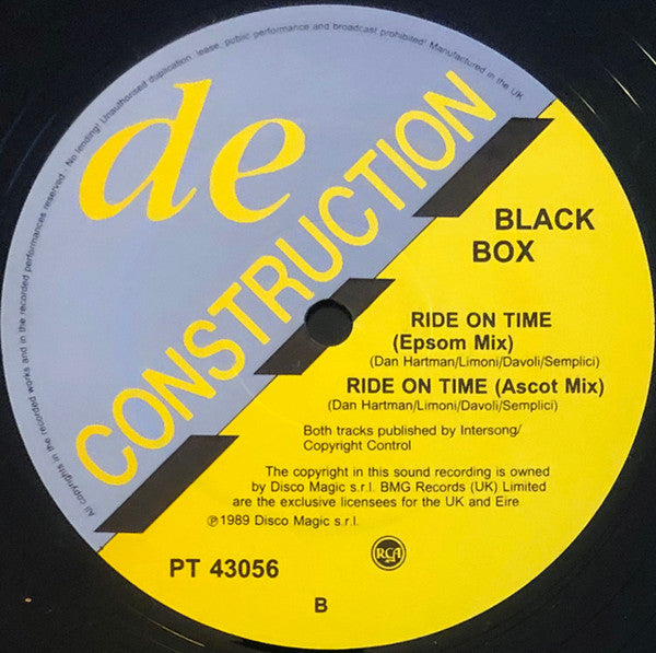 Black Box - Ride On Time (Vinyl, 12", 45 RPM, Single) Good Plus (G+) / Poor (P)