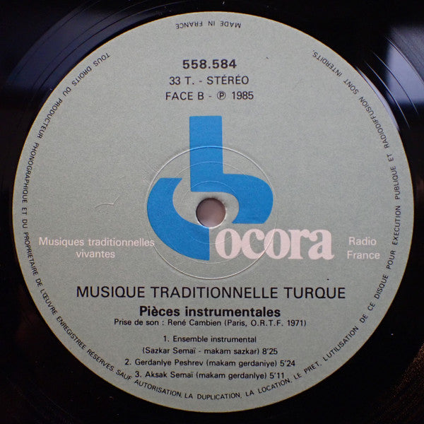 Various - Turquie Musique Traditionnelle - Piéces Instrumentales (Vinyl, LP, Reissue) Very Good Plus (VG+) / Very Good Plus (VG+)