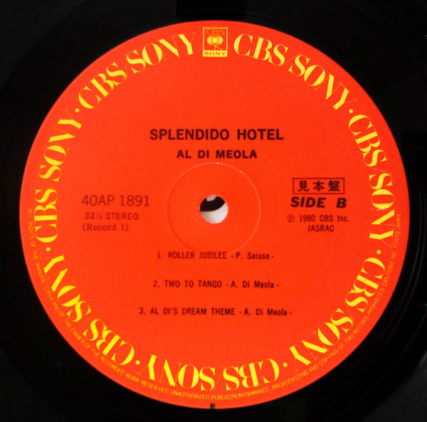 Al Di Meola - Splendido Hotel (2xVinyl, LP, Album, Promo) Very Good Plus (VG+) / Very Good (VG)