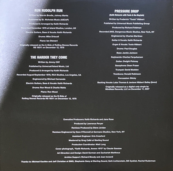 Keith Richards - Run Rudolph Run / The Harder They Come / Pressure Drop (Vinyl, 12", 45 RPM, Record Store Day, Single, Limited Edition, Stereo) Very Good Plus (VG+) / Very Good Plus (VG+)