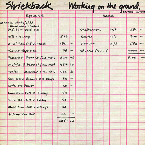 Shriekback - Working On The Ground (Vinyl, 12", 45 RPM, Stereo) Very Good Plus (VG+) / Near Mint (NM or M-)