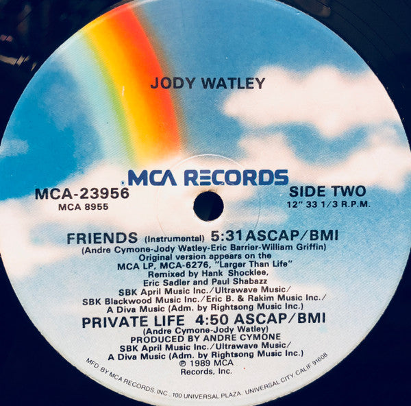 Jody Watley - Friends (Vinyl, 12", Single, 33 ⅓ RPM) Good Plus (G+) / Good Plus (G+)