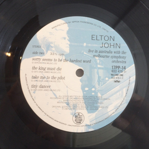 Elton John - Live In Australia With The Melbourne Symphony Orchestra (2xVinyl, LP, Album) Very Good (VG) / Very Good Plus (VG+)