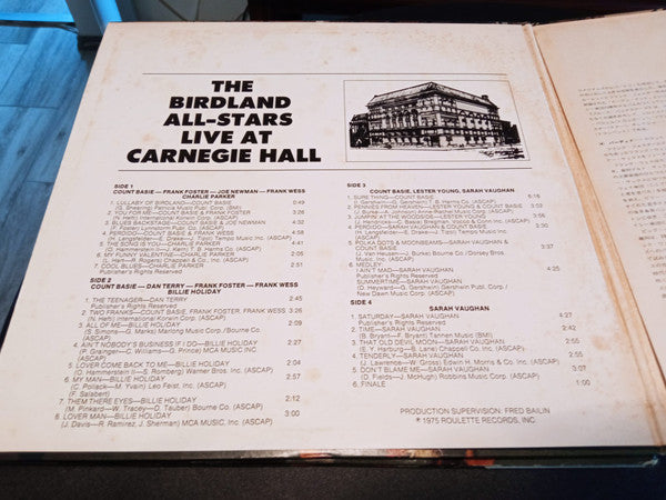Various - The Birdland All-Stars Live At Carnegie Hall (2xVinyl, LP, Album, Reissue, Mono) Near Mint (NM or M-) / Very Good Plus (VG+)