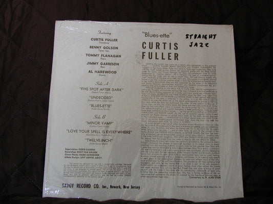 Curtis Fuller's Quintet - Blues-ette (Vinyl, LP, Album, Stereo) Very Good (VG) / Very Good (VG)
