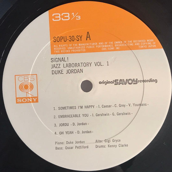 Duke Jordan - Jazz Laboratory Series Vol. 1 (Vinyl, LP, Album, Reis...