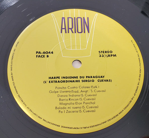 Sergio Cuevas - Harpe Indienne Du Paraguay (L'Extraordinaire Sergio Cuevas) / パラグアイのインディアン・ハープ: グァラニ族のアルパ (Vinyl, LP, Album, Reissue, Stereo) Very Good (VG) / Very Good (VG)