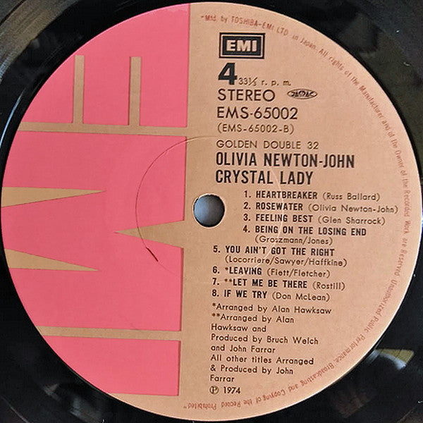 Olivia Newton-John - Crystal Lady (2xVinyl, LP, Compilation, Stereo) Very Good Plus (VG+) / Very Good Plus (VG+)