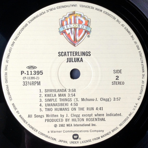 Juluka - Scatterlings (Vinyl, LP) Very Good Plus (VG+) / Very Good Plus (VG+)